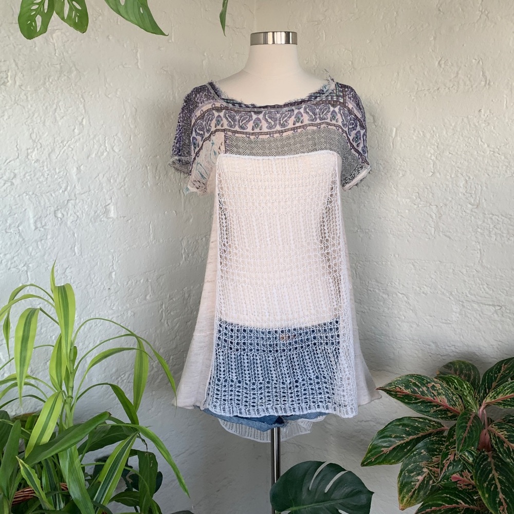 Bohemian sheer high-low tunic